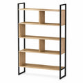 Libreria a 5 Ripiani in MDF e Metallo Nero