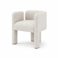 Sedia da Pranzo in Tessuto con Braccioli Beige 75x55x50 cm