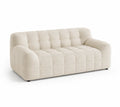 Divano a 3 posti in tessuto bouclé beige 210x95x80 cm