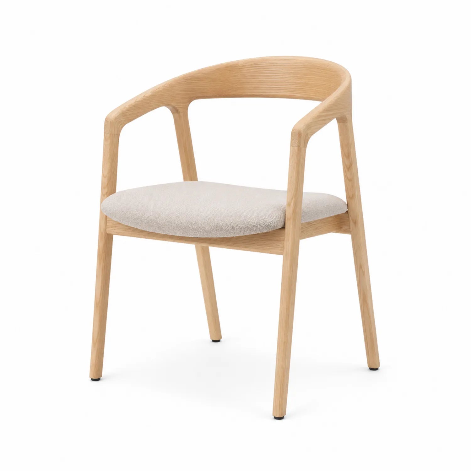 Sedia da pranzo in legno e tessuto beige