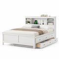 Letto matrimoniale in legno con contenitore a cassetti Bianco
