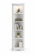 Libreria Angolare a 5 Ripiani in Legno MDF Bianco