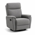 Poltrona reclinabile in tessuto grigio con base girevole