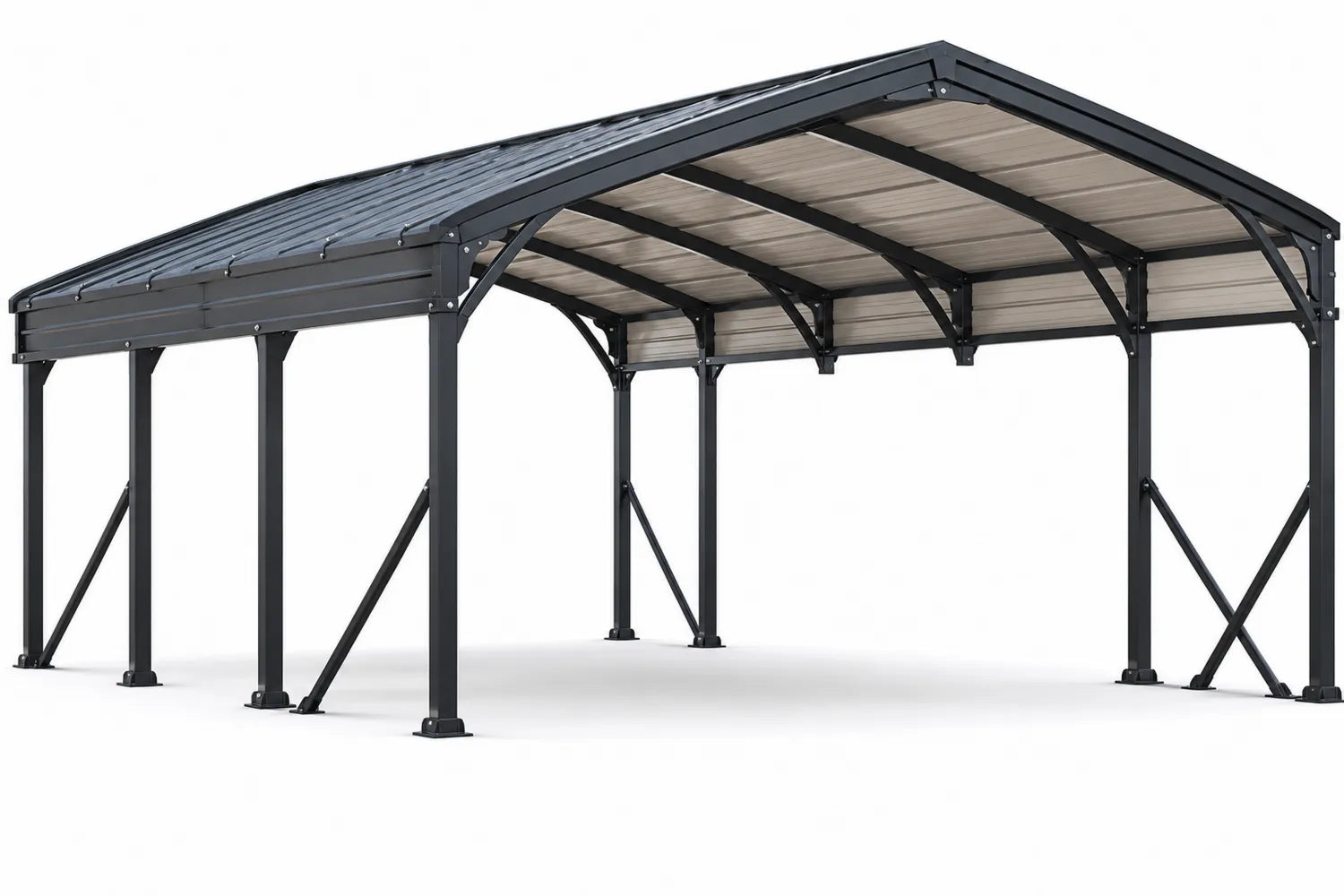 Gazebo autoportante in acciaio con tetto in policarbonato 300x400 cm