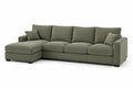 Divano angolare in tessuto verde 280 cm x 160 cm x 85 cm