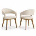 Set di Sedie in Tessuto con Gambe in Legno