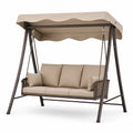 Dondolo da Giardino in Acciaio con Cuscini Beige