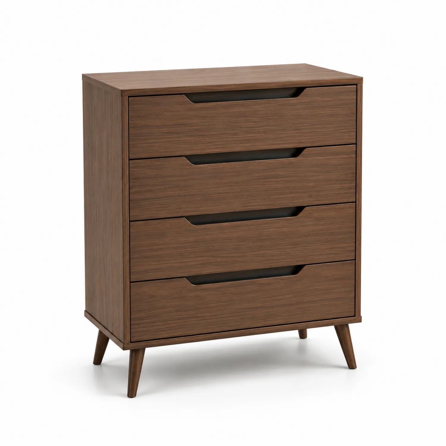 Cassettiera 4 cassetti in legno MDF laminato marrone