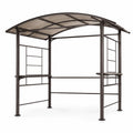 Gazebo in Acciaio e Policarbonato Grigio 240x150x230 cm