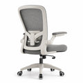 Sedia da ufficio ergonomica in plastica e tessuto grigio con braccioli regolabili