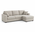 Divano angolare in tessuto beige con chaise-longue