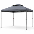 Gazebo da Giardino Pieghevole 3x3m Telaio in Acciaio Impermeabile Grigio