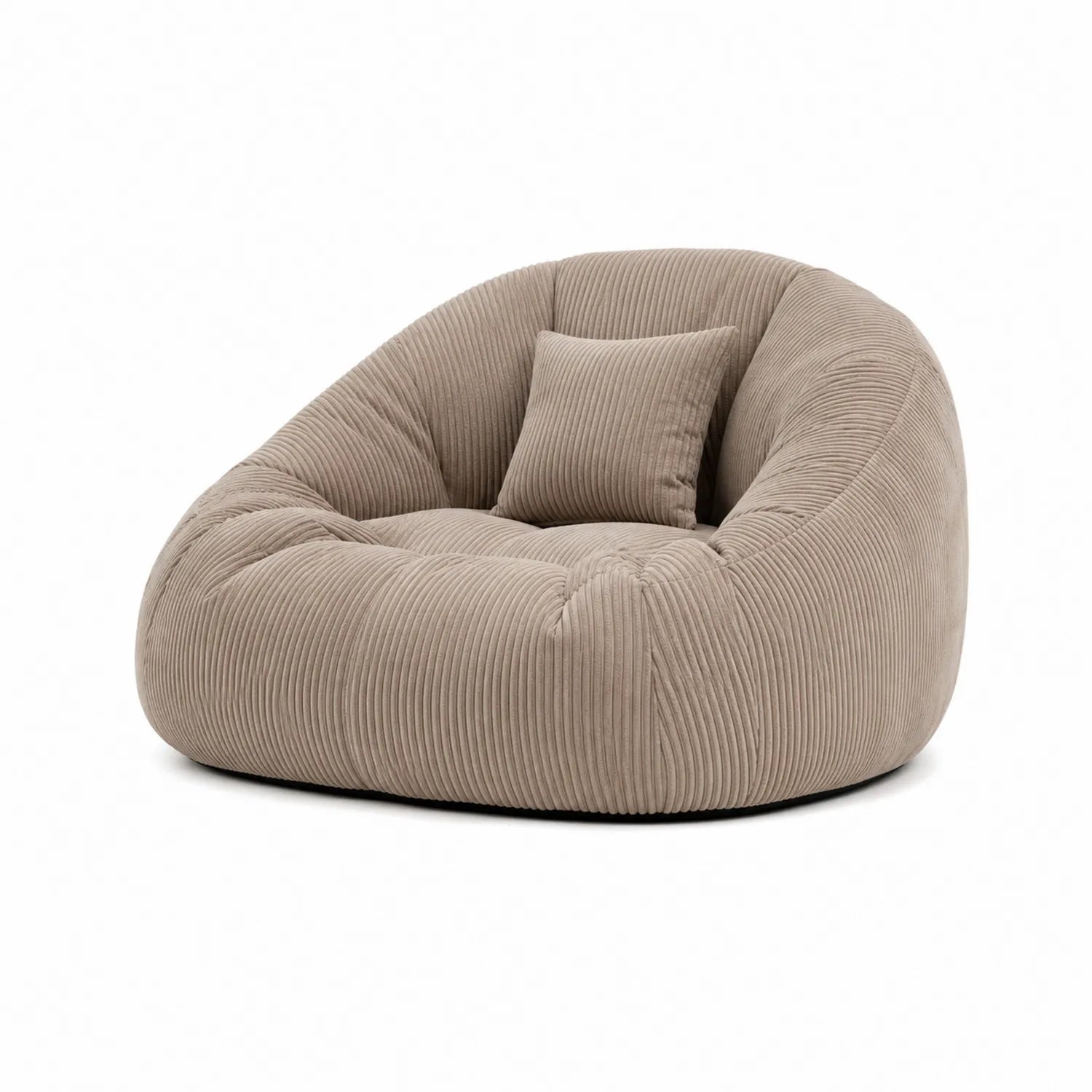 Poltrona a Sacco in Velluto a Coste Beige