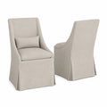 Set di sedie imbottite in poliestere grigio chiaro con schienale alto