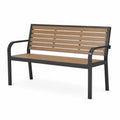 Panchina da esterno in metallo e plastica marrone 140x58x80 cm