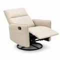 Poltrona reclinabile in pelle sintetica beige con base girevole