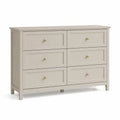 Cassettiera a sei cassetti legno beige 120x40x75 cm