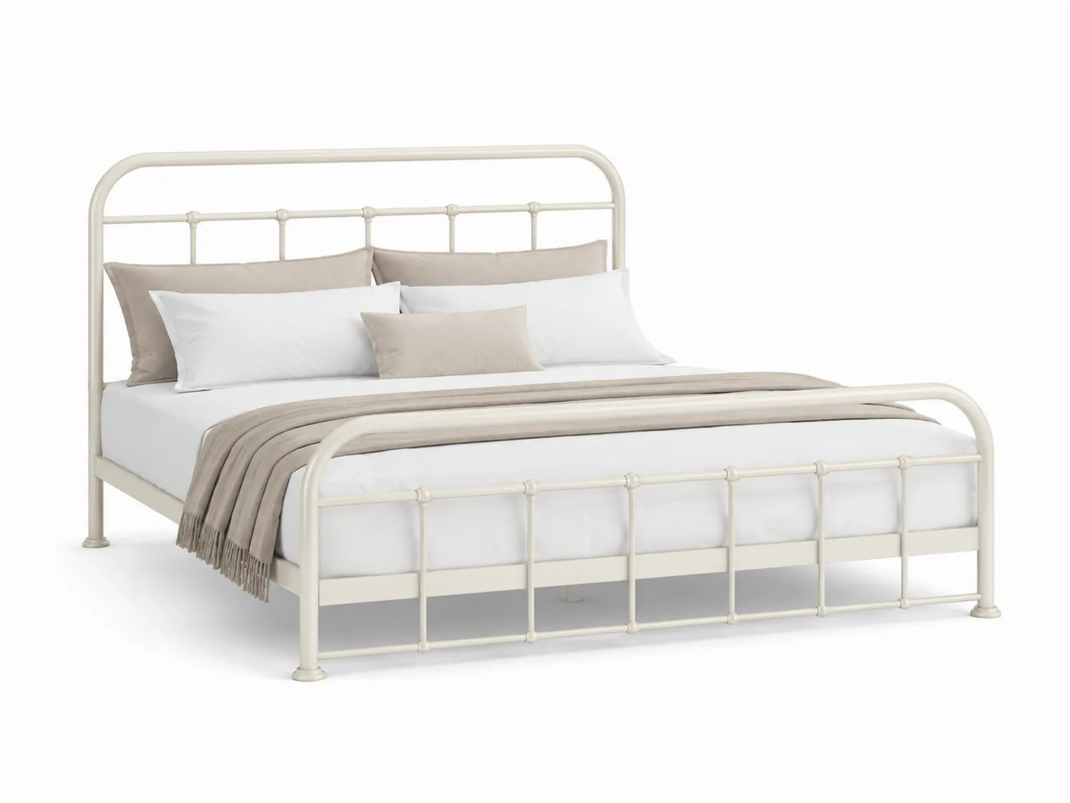 Letto Matrimoniale Metallo Verniciato a Polvere Bianco 200x160 cm