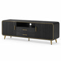 Mobile TV rettangolare in legno MDF con finiture in metallo 180x40x55 cm