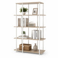Scaffale in Legno e Metallo 5 Ripiani 180x90x30 cm Bianco Naturale