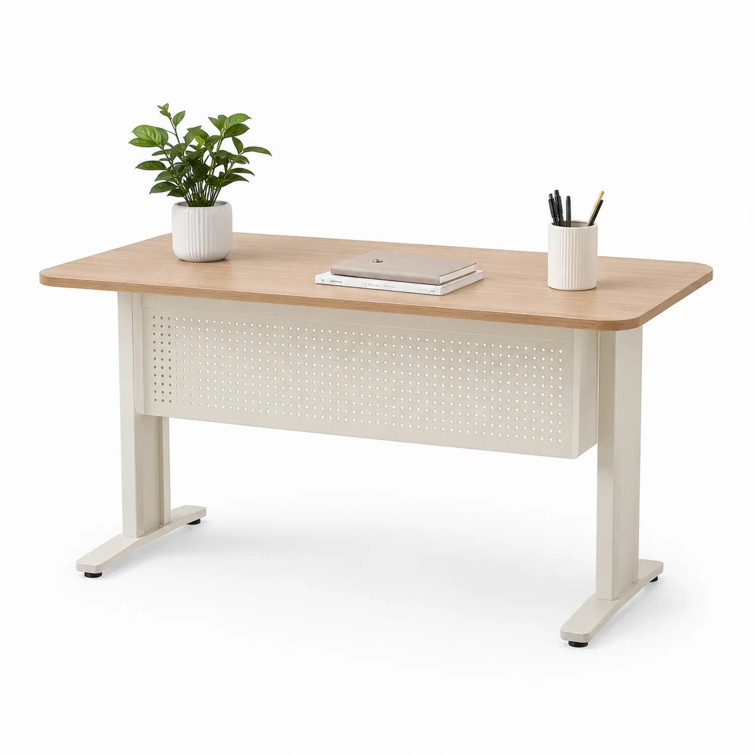 Scrivania rettangolare in legno e metallo 120x60 cm