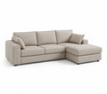 Divano angolare in poliestere beige con chaise longue