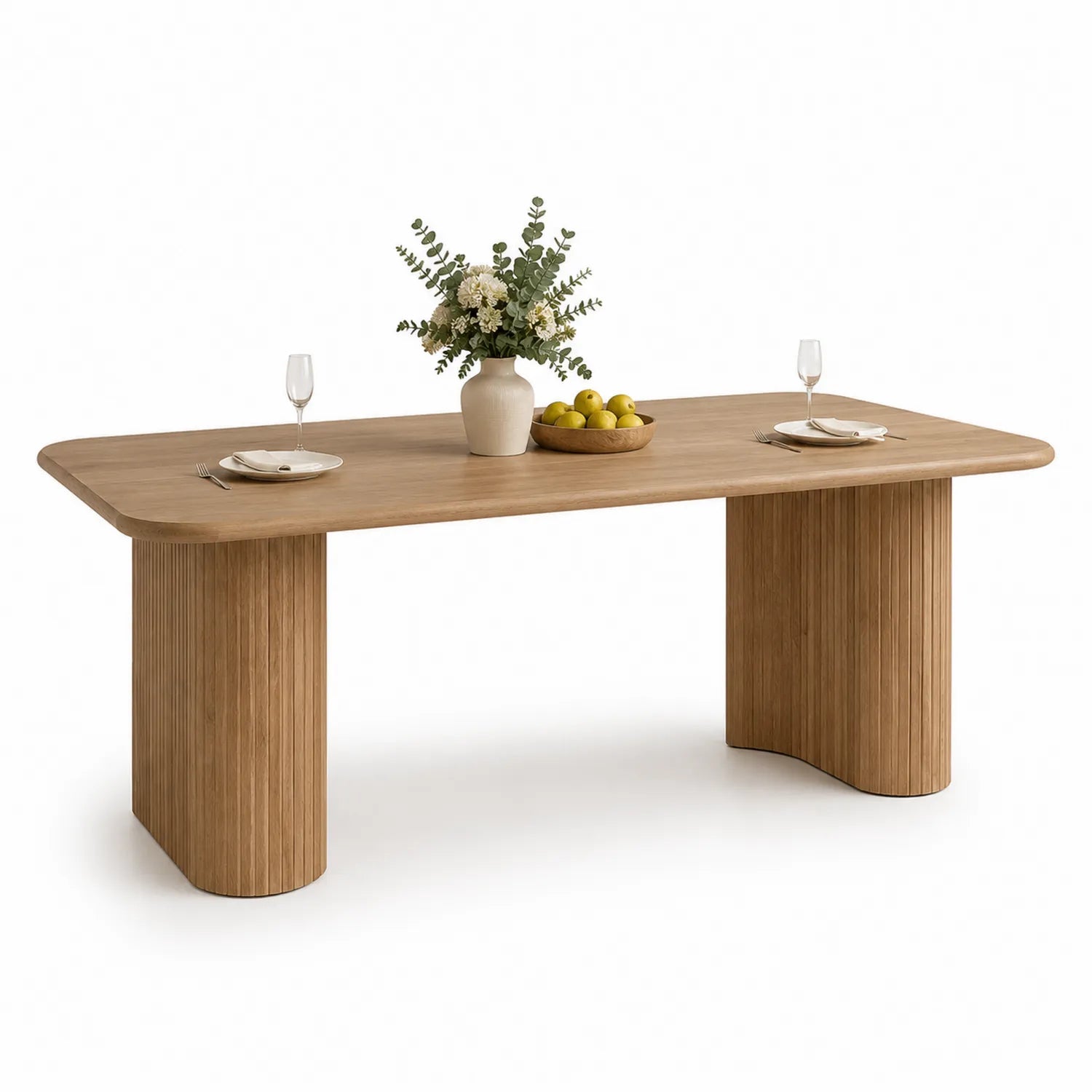 Tavolo da pranzo rettangolare legno di quercia 180x90x75 cm