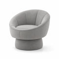 Poltrona rotonda in tessuto grigio