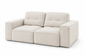Divano modulare in velluto a coste beige 200 cm