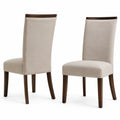 Set di 2 Sedie in Tessuto con Gambe in Legno
