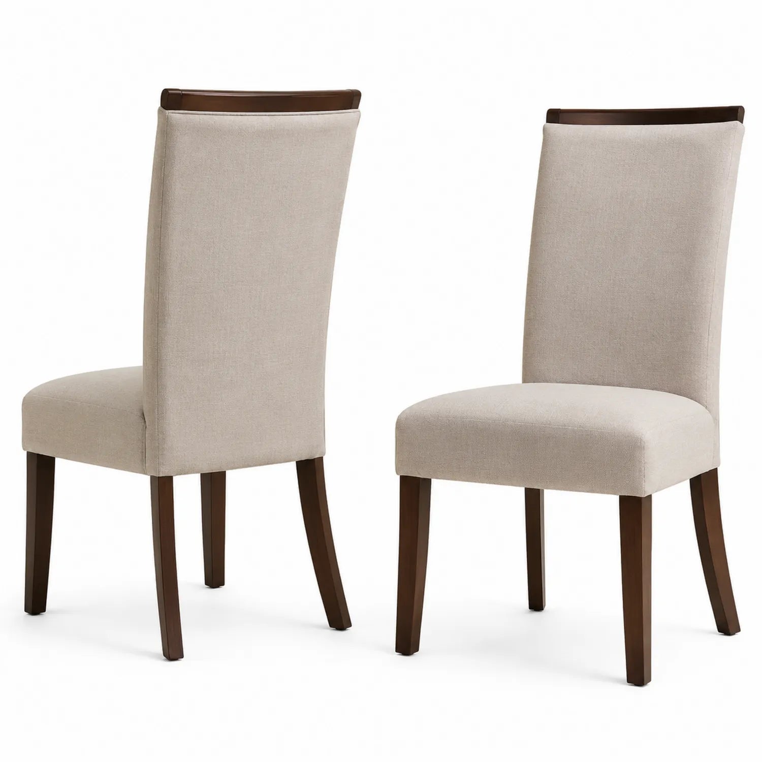 Set di 2 Sedie in Tessuto con Gambe in Legno