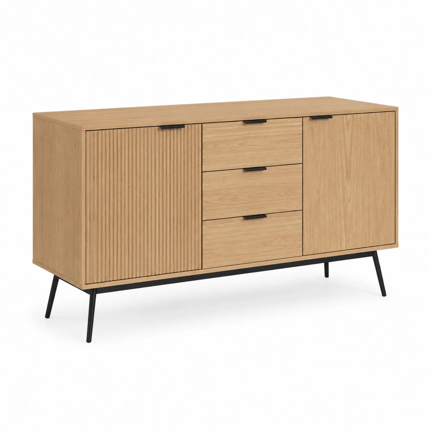 Credenza in Legno di Quercia con Ante e Cassetti