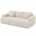 Divano a Tre Posti in Tessuto di Cotone Beige
